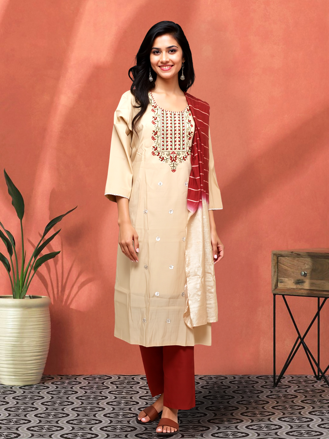 Picture of Grace in Every Stitch Elegant Embroidered Kurta with Pant & Dupatta Set